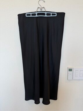 A New Day Women’s Black Satin Midi Slip Skirt